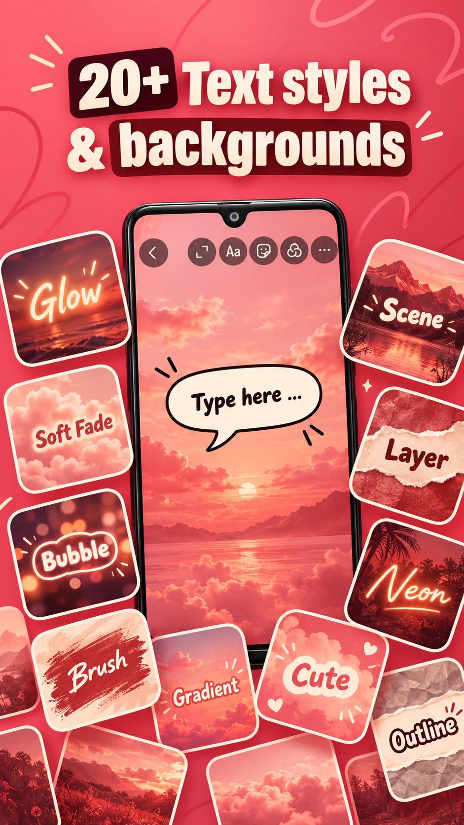 Text styles and backgrounds preview
